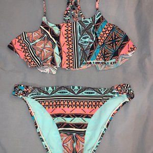 Aztec Print Swimsuit Set